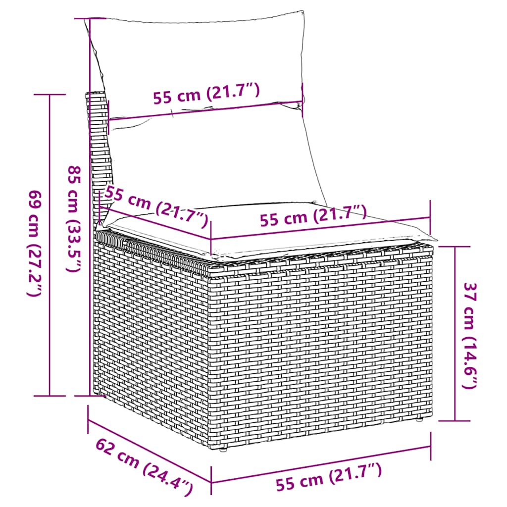 Set canapea de grădină cu perne, 2 piese, gri deschis poliratan GartenMobel Dekor