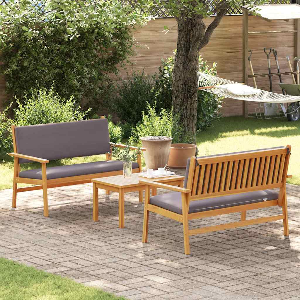 Set de canapele pentru grădină 3 pcs Maro 120 x 65,5 x 79 cm GartenMobel Dekor