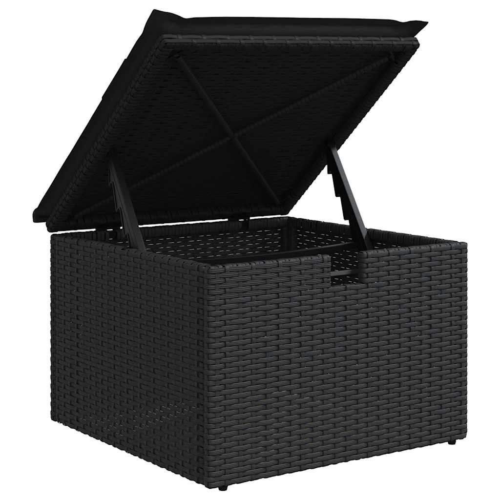 Set mobilier de grădină cu perne, 8 piese, negru, poliratan GartenMobel Dekor