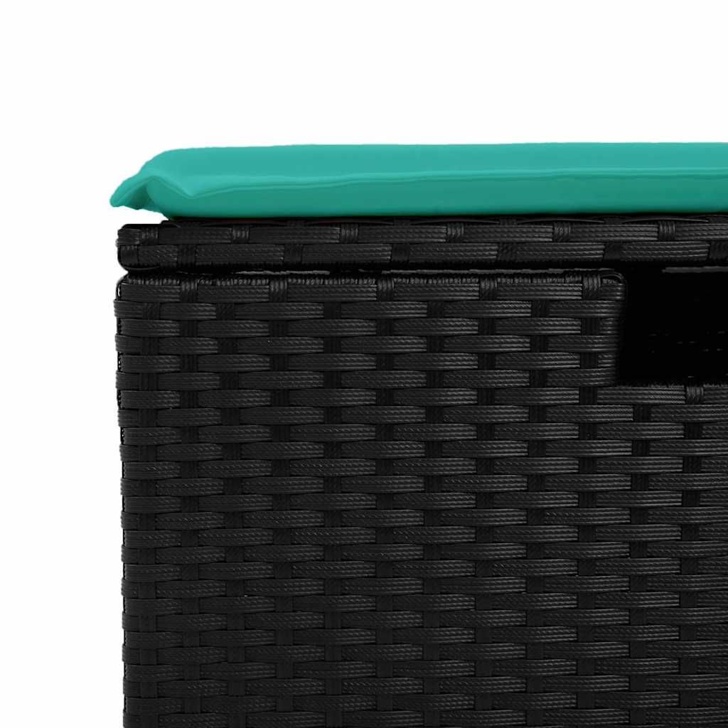 Set mobilier de grădină cu perne, 6 piese, negru, poliratan GartenMobel Dekor