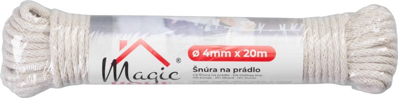 Sfoară de rufe din bumbac albă 20 m, grosime 4 mm MagicHome