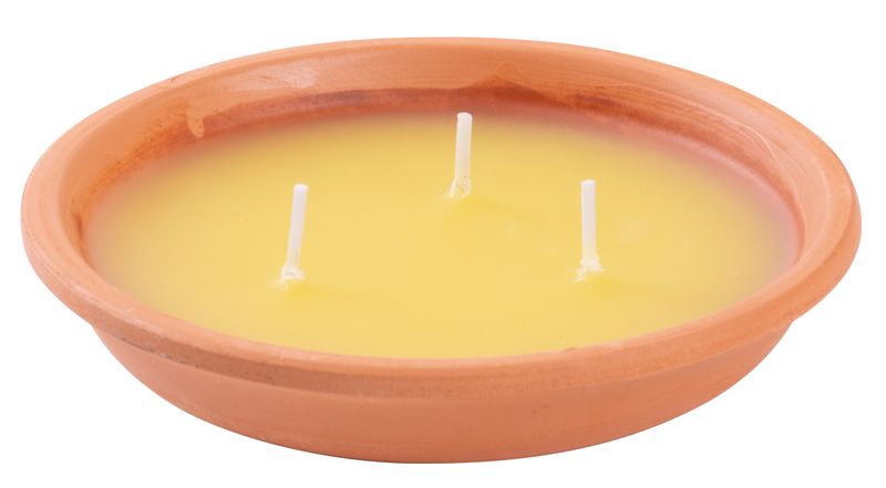 Lumanare Citronella repelenta in vas de teracota, 80 g, 30x125 mm
