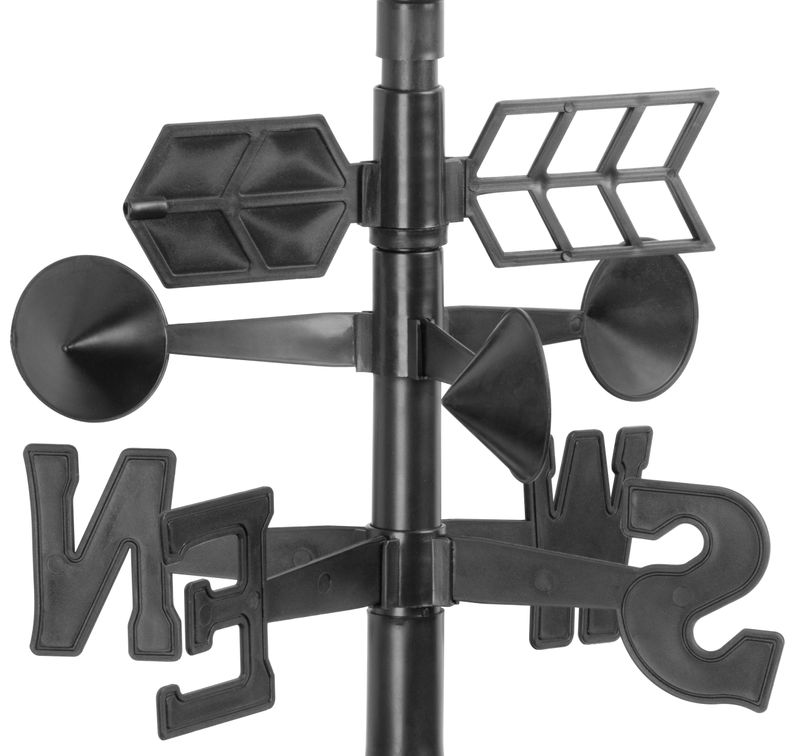 Meteostație de grădină 158 cm cu termometru, pluviometru și lampă solară