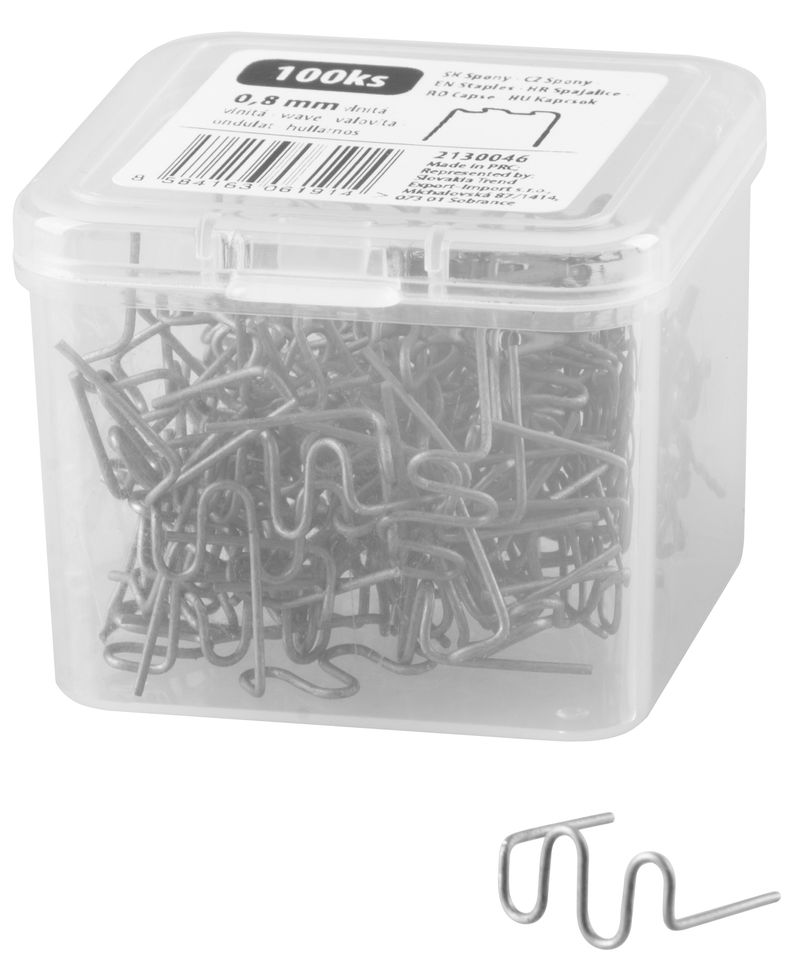 Capse ondulate 0,8 mm Strend Pro pentru pistol de sudură plastic, 100 buc