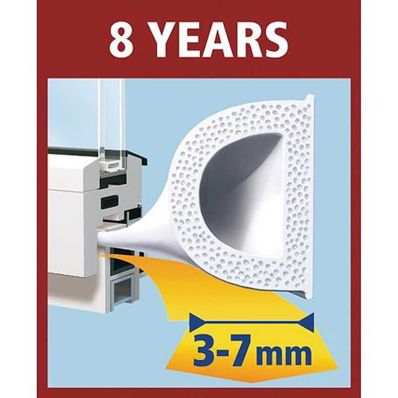 Bandă de etanșare Tesa tesamoll profil D, 9 mm, albă, 100 m