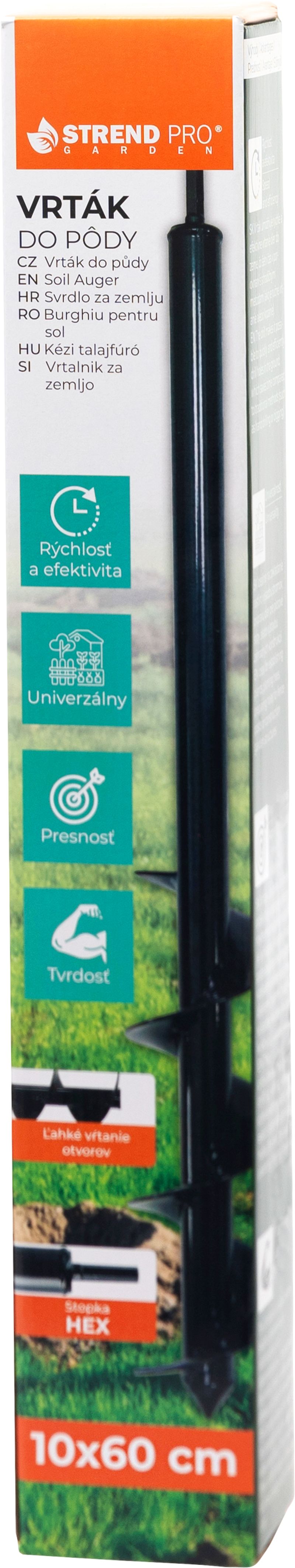 Vrták Strend Pro, do zeme, na skrutkovač, 10x60 cm