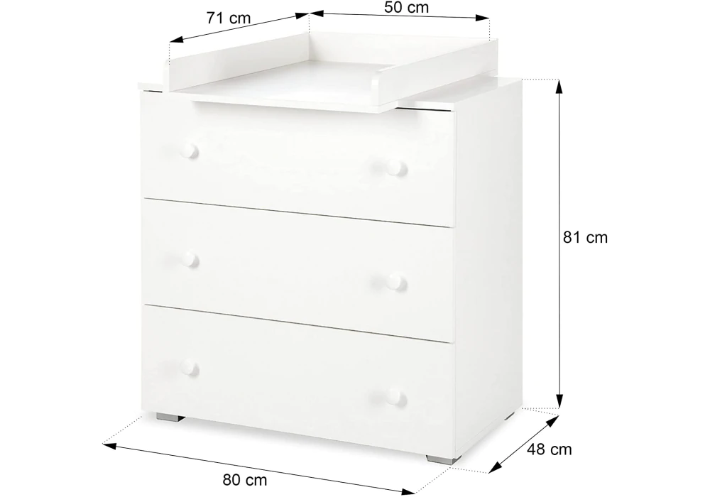 Comoda de Infasat Klups PAULA Alb