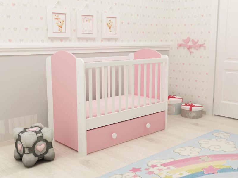 Mobilier Camera copii Si Bebelusi KLUPS KORONA Alb-Roz