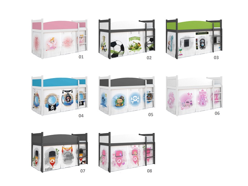 Pat supraetajat pentru copii MyKids Twist Princess Castle 184x80 cm