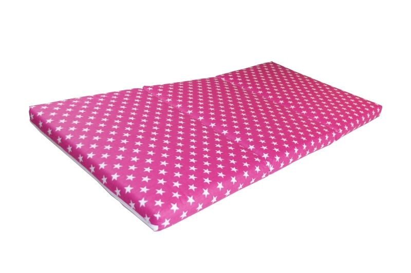 Saltea Pliabila Spuma Poliuretanica 120x60x5 cm - Pink Stars Spuma