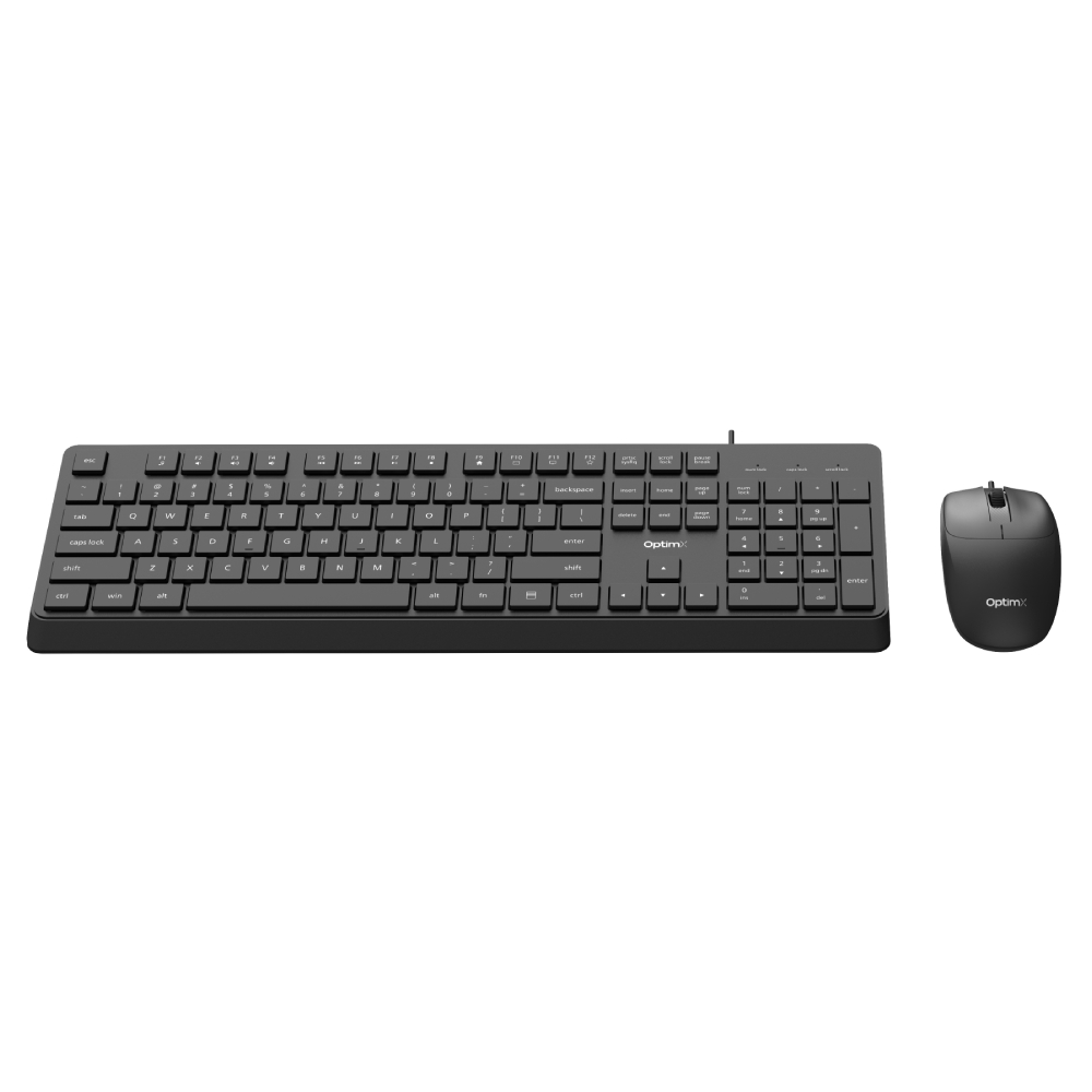 Kit Tastatura + Mouse OptimX Pro KM500, Top Quality, Slim, Silent click, Graphite black cu fir, US Layout, USB NewTechnology Media