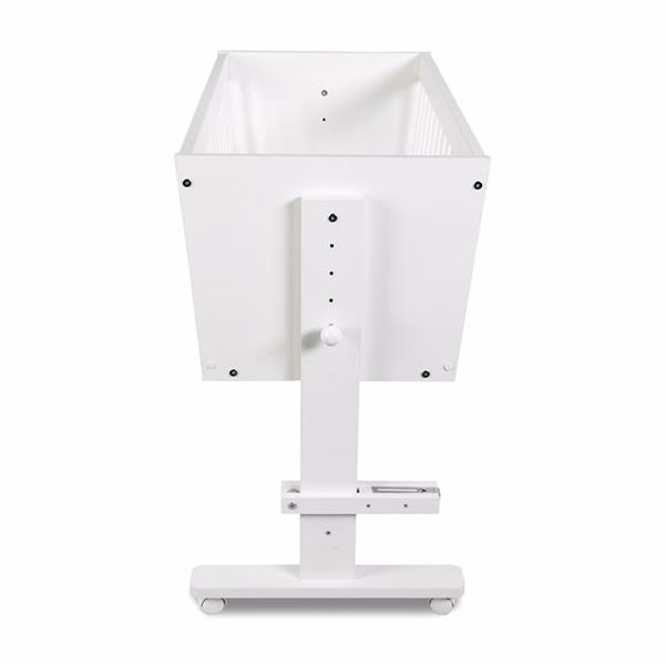 Pătuț copii din lemn KLUPS Zoya alb, reglabil, cu roți, 90x40 cm