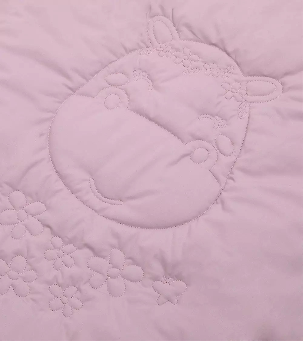 Lenjerie pentru patut bebe cu umplutura Hippo, 2 piese, bumbac