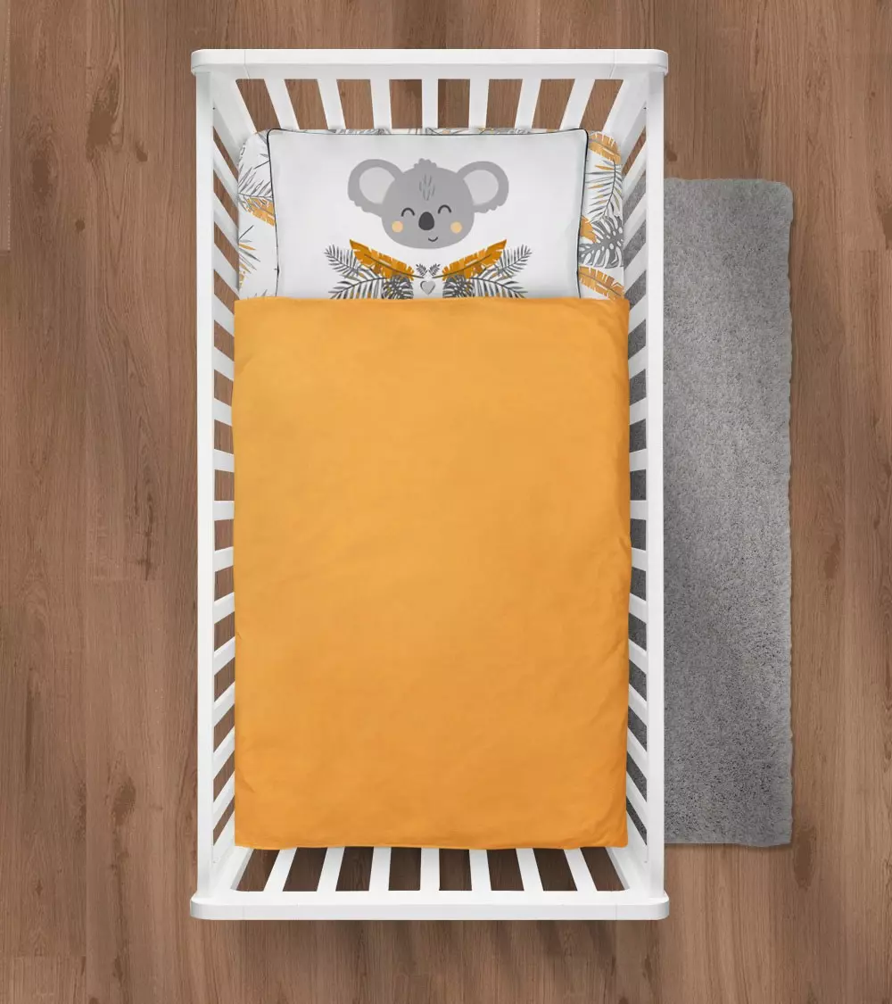 Lenjerie de pat bebe 2 piese KLUPS Nature&Love Tropics din bumbac