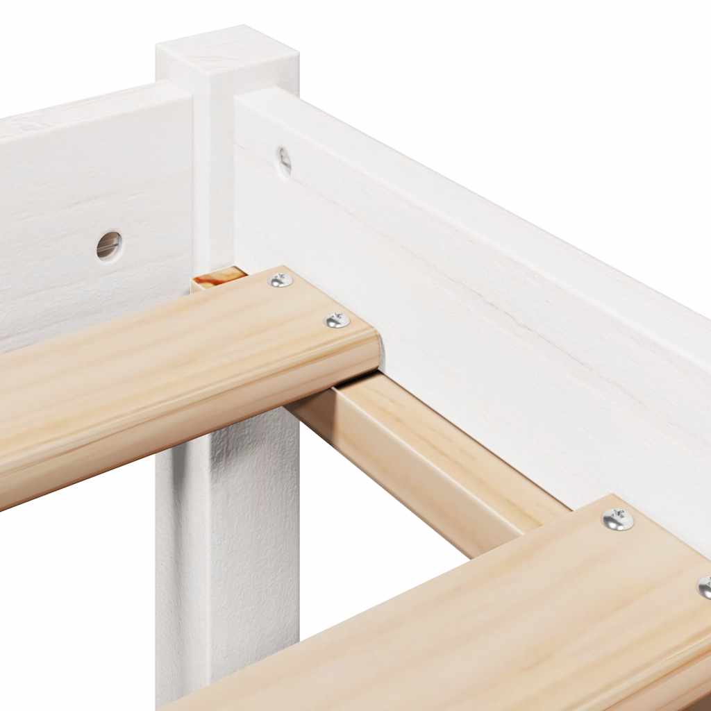 Cadru de pat fără saltea, alb, 135x190 cm, lemn masiv de pin GartenMobel Dekor