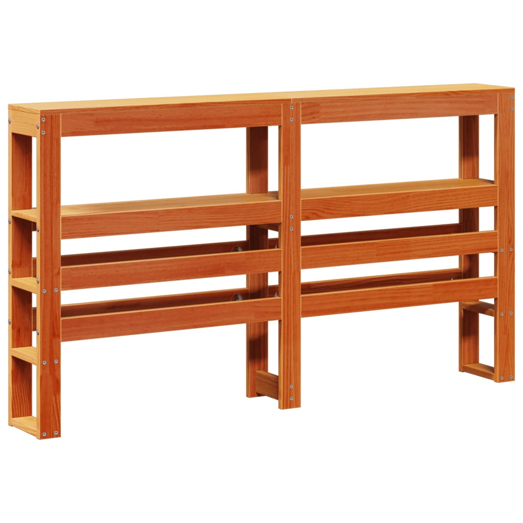 Cadru de pat cu tăblie, maro ceruit, 135x190 cm, lemn masiv pin GartenMobel Dekor