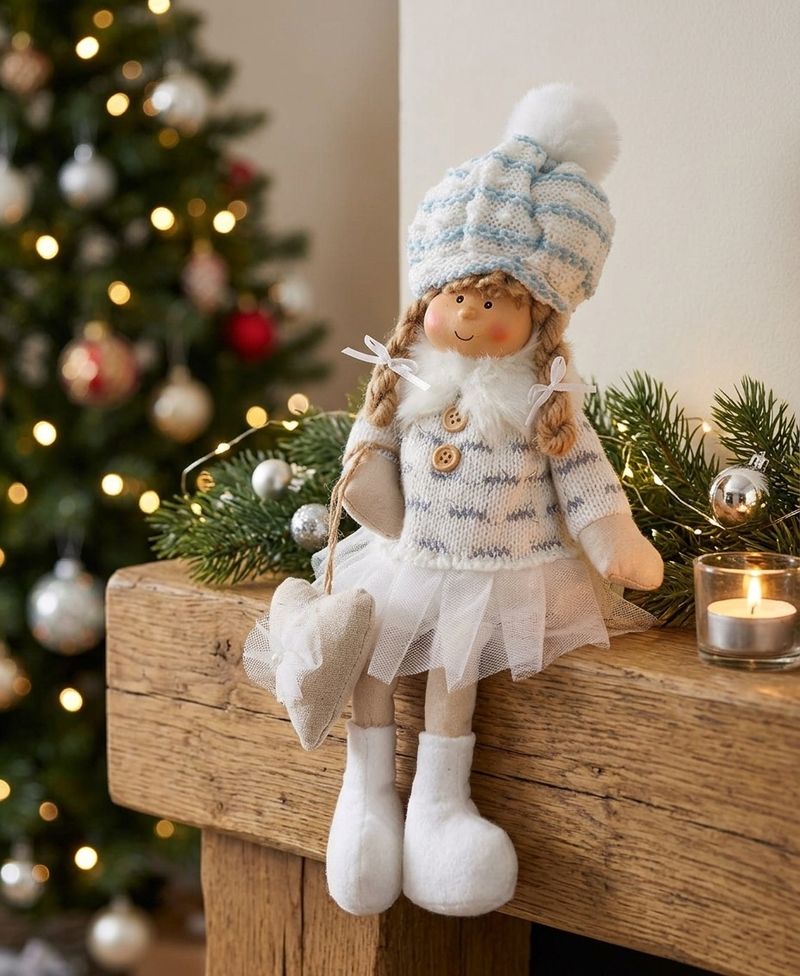 Dekorácia MagicHome Vianoce, Deti, biele, 22 cm