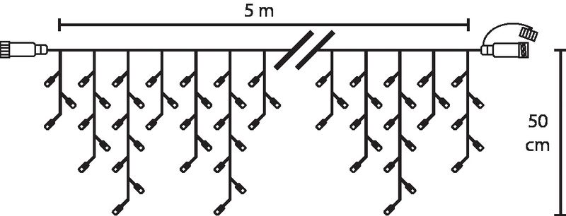 Instalație luminoasă tip țurțuri 200 LED alb rece, 5 m, exterior