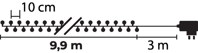 Reťaz MagicHome Vianoce Cherry Balls, 100x LED multicolor, IP44, 8 funkcií, osvetlenie, L-9,90 m