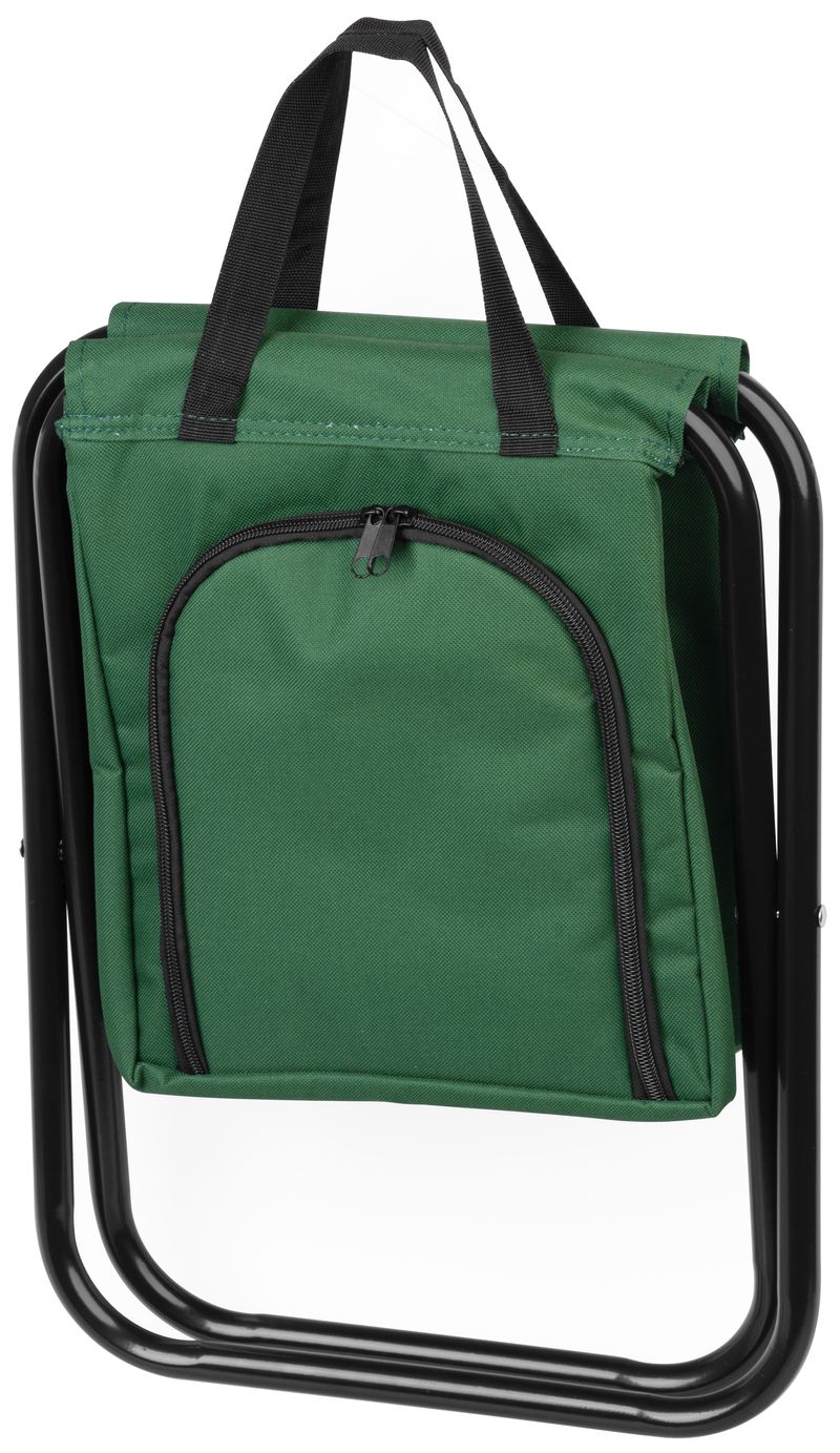 Scaun camping pliabil Strend Pro verde, cu geantă frigorifică, 150 kg