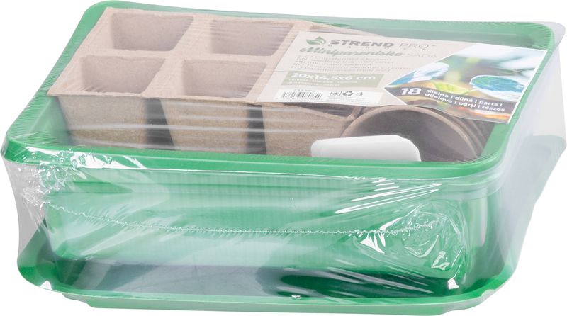 Miniparenisko Strend Pro, Sada na sadenie, 18-dielna, 12 priesad, 20x14,5x6 cm