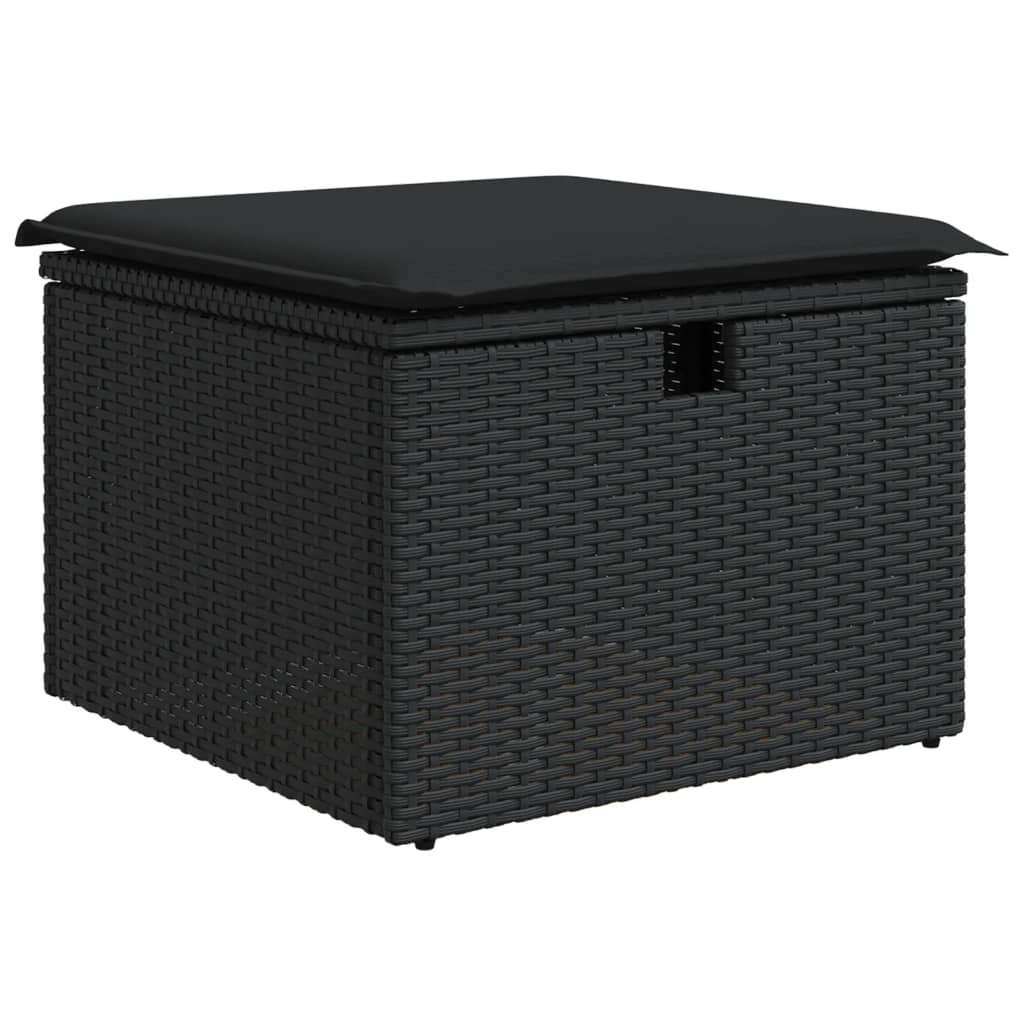 Set mobilier de grădină cu perne, 6 piese, negru, poliratan GartenMobel Dekor