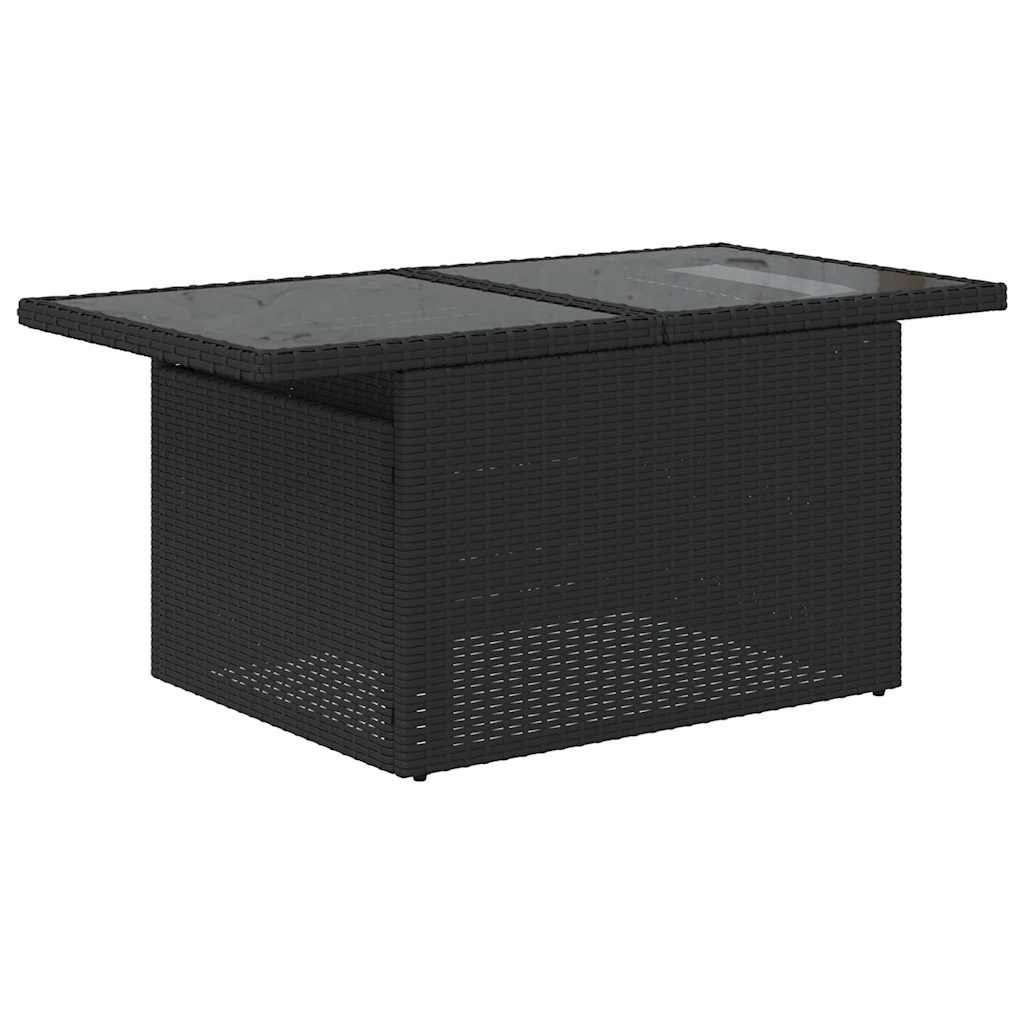 Set mobilier de grădină cu perne, 8 piese, negru, poliratan GartenMobel Dekor