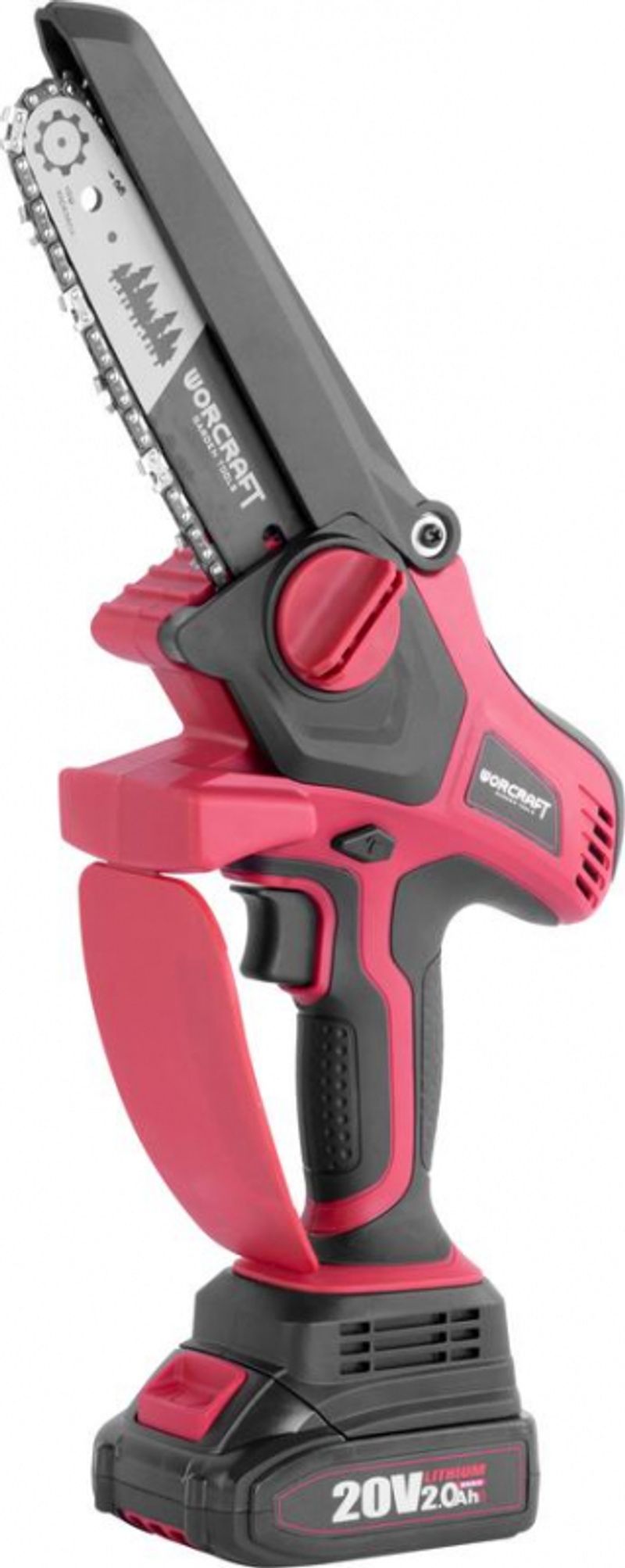 Mini drujbă cu acumulator Worcraft 20V, brushless, lamă 15 cm, set