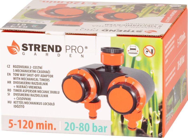 Časovač Strend Pro Garden, rozbočovač, záhradný, 2-way