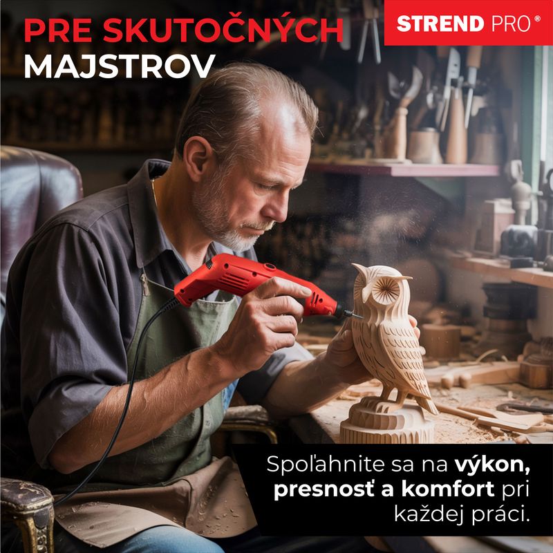 Brúska Strend Pro, mini, priama, vŕtanie a brúsenie, 130 W, s príslušenstvom, 210ks