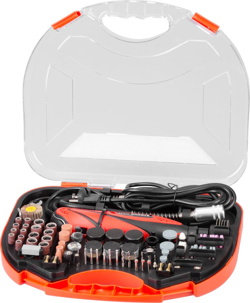 Brúska Strend Pro, mini, priama, vŕtanie a brúsenie, 135 W, s príslušenstvom, 210ks