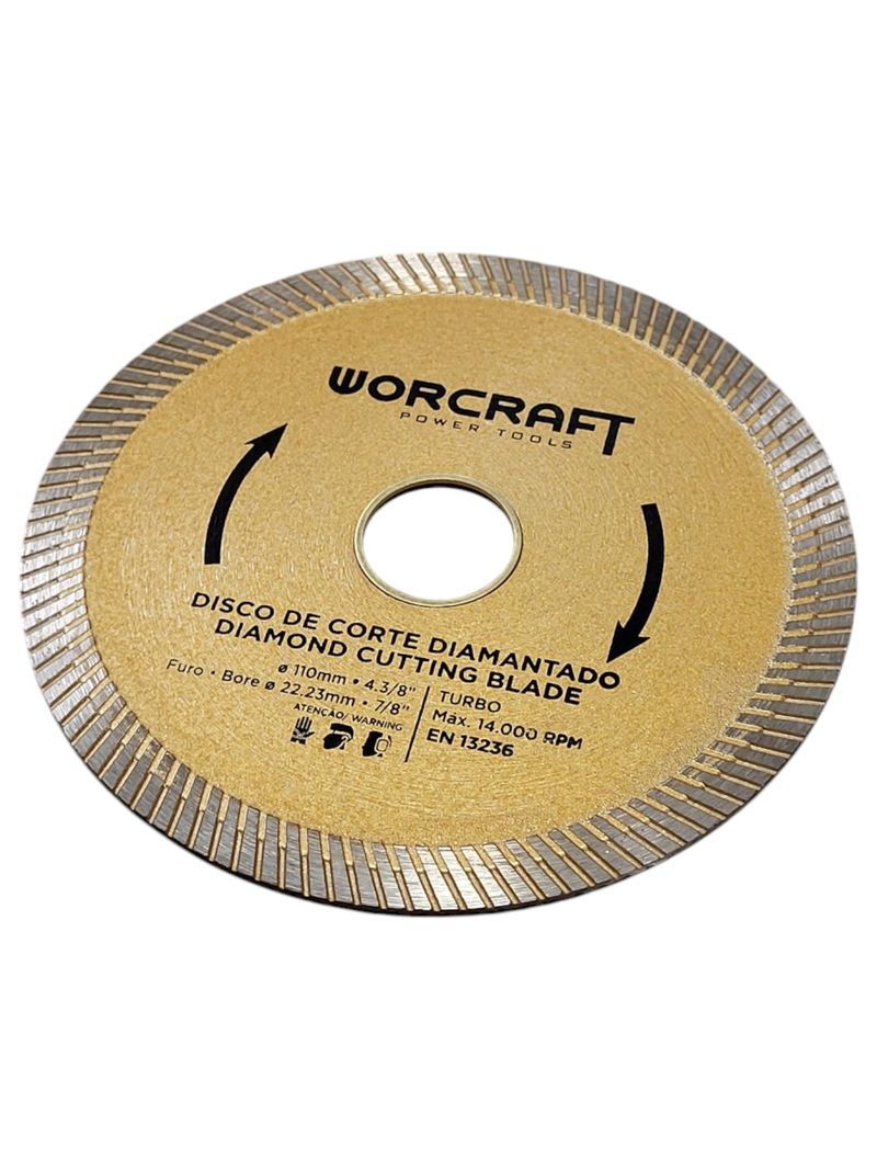 Disc diamantat turbo Worcraft pentru cutter CTS-S20Li, 110 mm