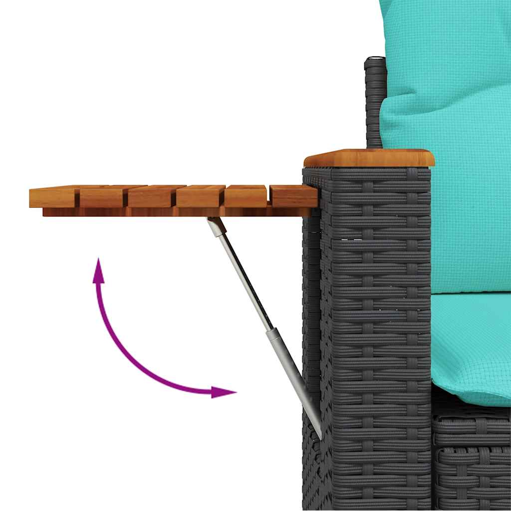 Set mobilier de grădină cu perne, 6 piese, negru, poliratan GartenMobel Dekor