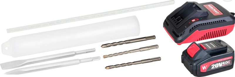 Ciocan rotopercutor Worcraft 20V Li-Ion SDS+ 4,5J, brushless, set