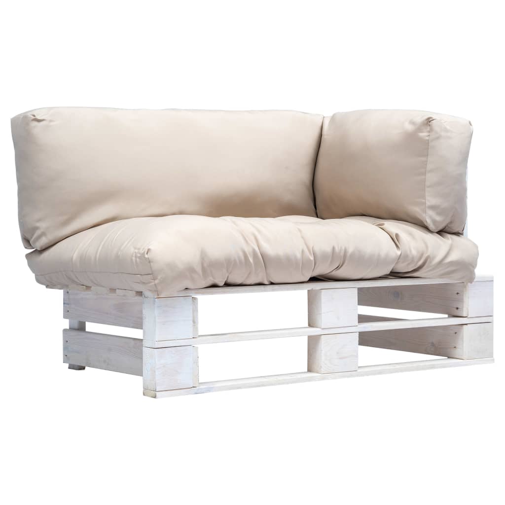 Canapea de grădină din paleți cu perne nisipii, lemn de pin GartenMobel Dekor