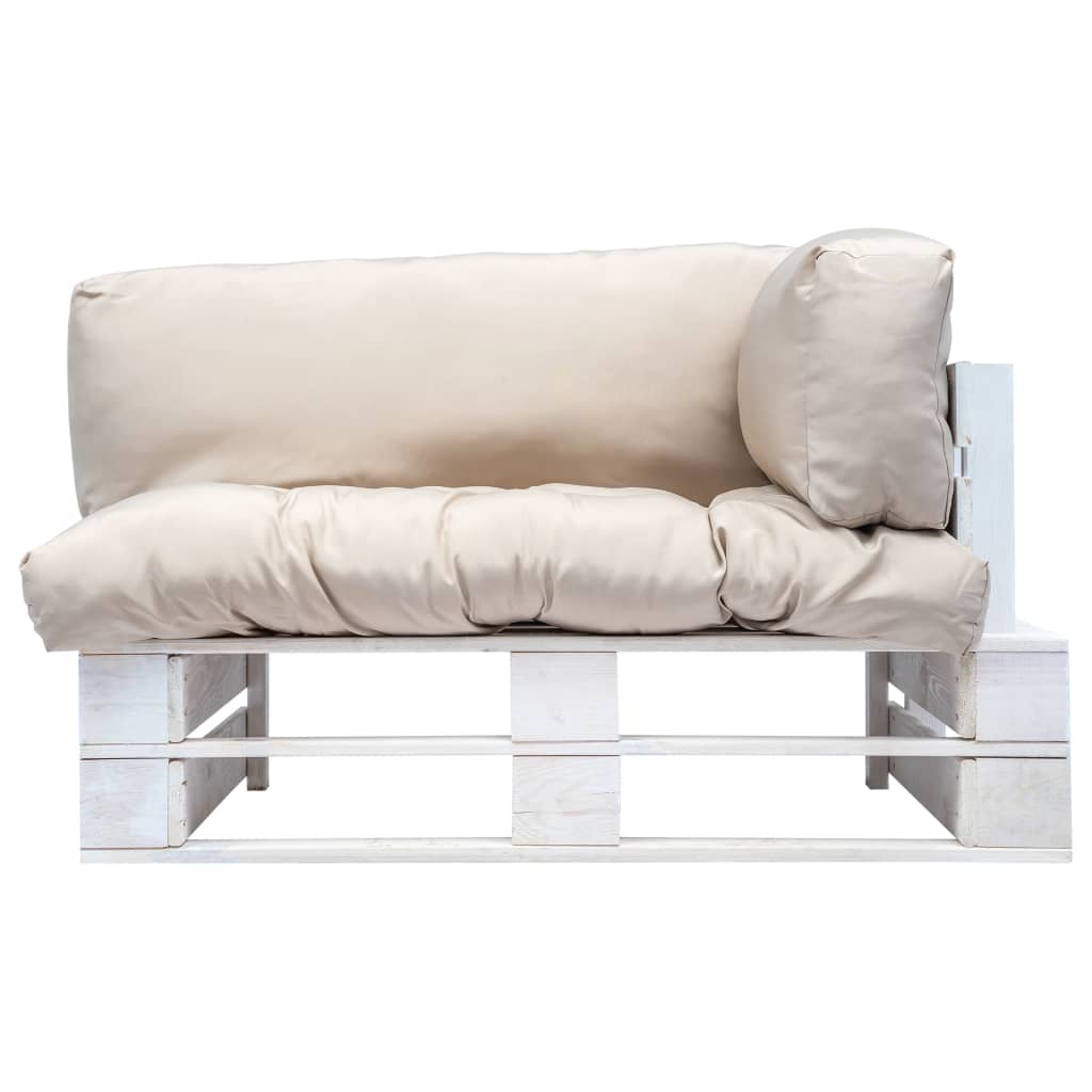 Canapea de grădină din paleți cu perne nisipii, lemn de pin GartenMobel Dekor