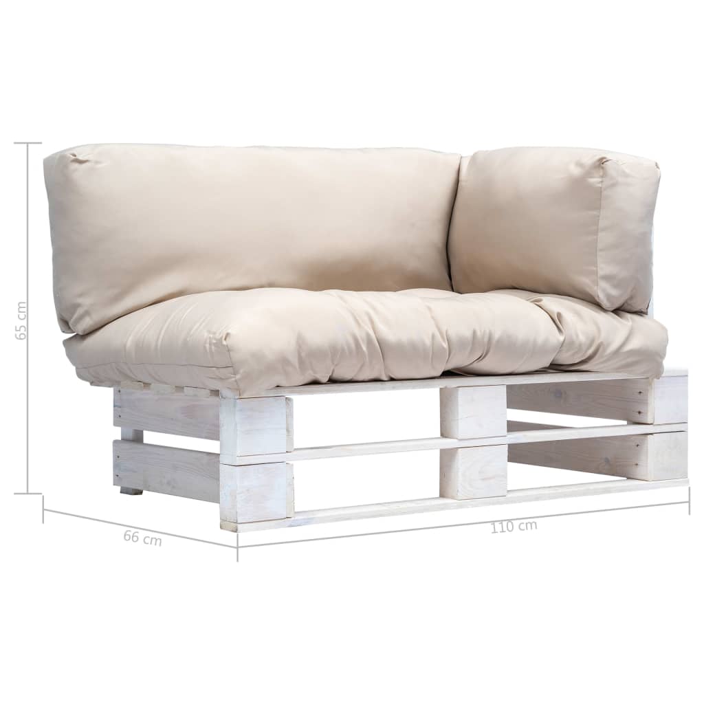 Canapea de grădină din paleți cu perne nisipii, lemn de pin GartenMobel Dekor