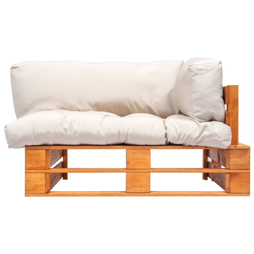 Canapea de grădină din paleți cu perne nisipii, lemn de pin GartenMobel Dekor