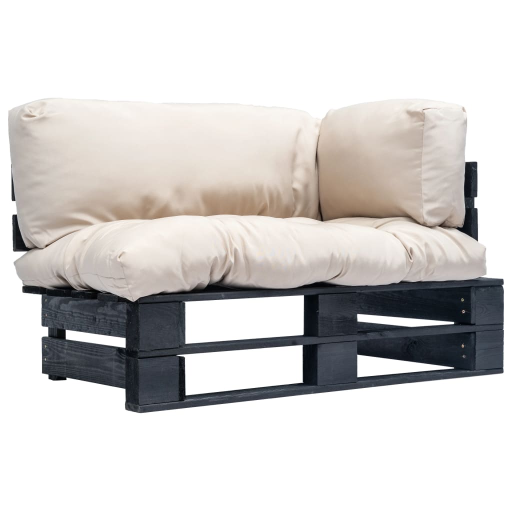 Canapea din paleți de grădină, cu perne nisipii, lemn de pin GartenMobel Dekor