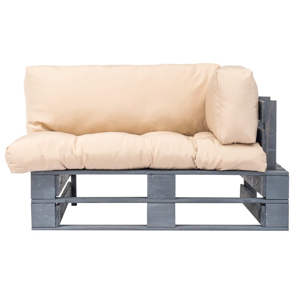 Canapea din paleți de grădină, cu perne nisipii, lemn de pin GartenMobel Dekor