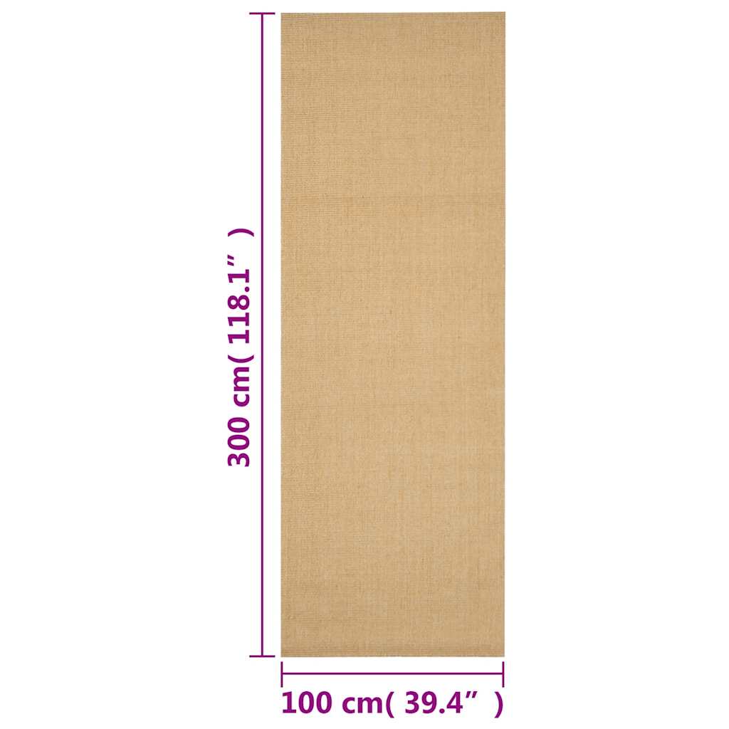 Covor din sisal, natural, 100x300 cm GartenMobel Dekor