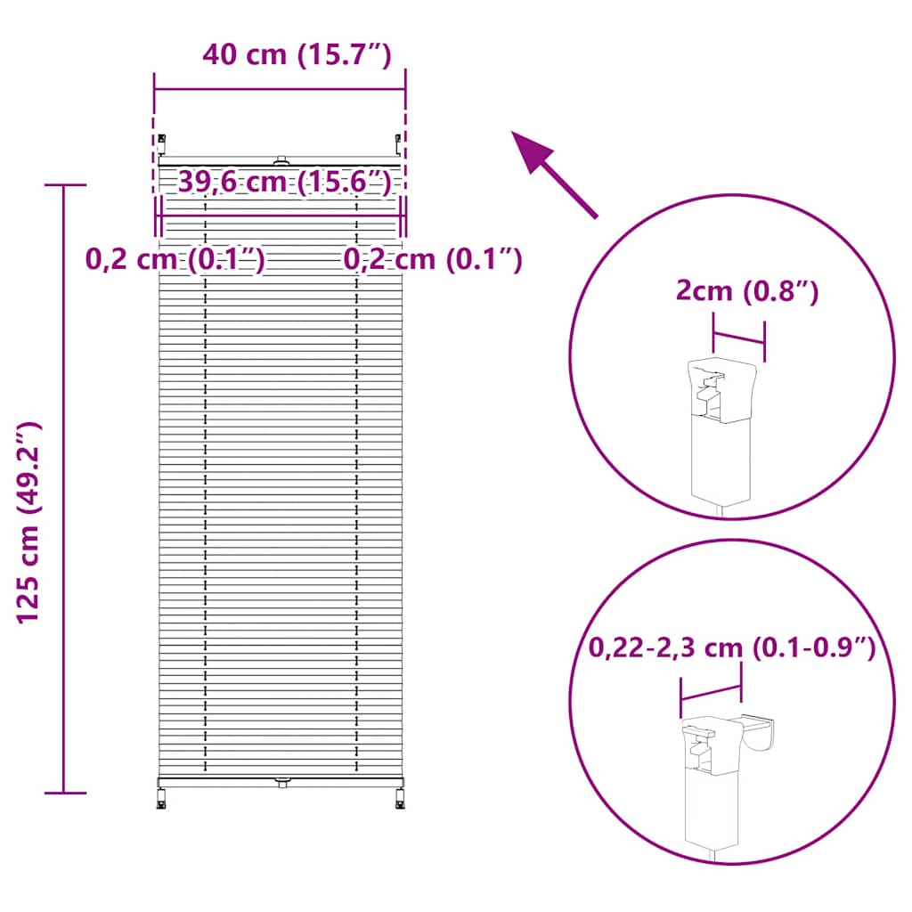 Jaluzea plisată, crem, 40x125 cm GartenMobel Dekor