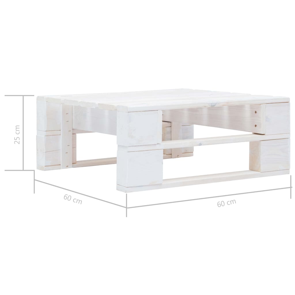 Set mobilier din paleți cu perne, 4 piese, alb, lemn pin tratat GartenMobel Dekor