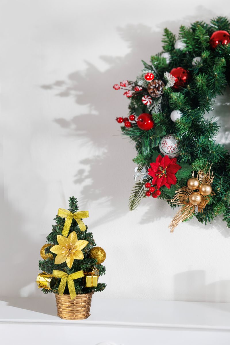 Dekorácia MagicHome Vianoce, stromček, s bubnom, 21 cm