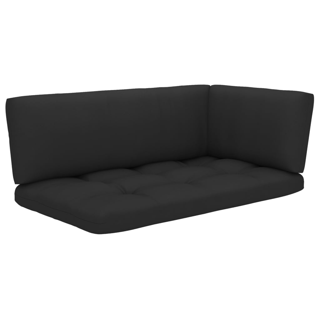 Set mobilier paleți cu perne, 6 piese, negru, lemn pin tratat GartenMobel Dekor