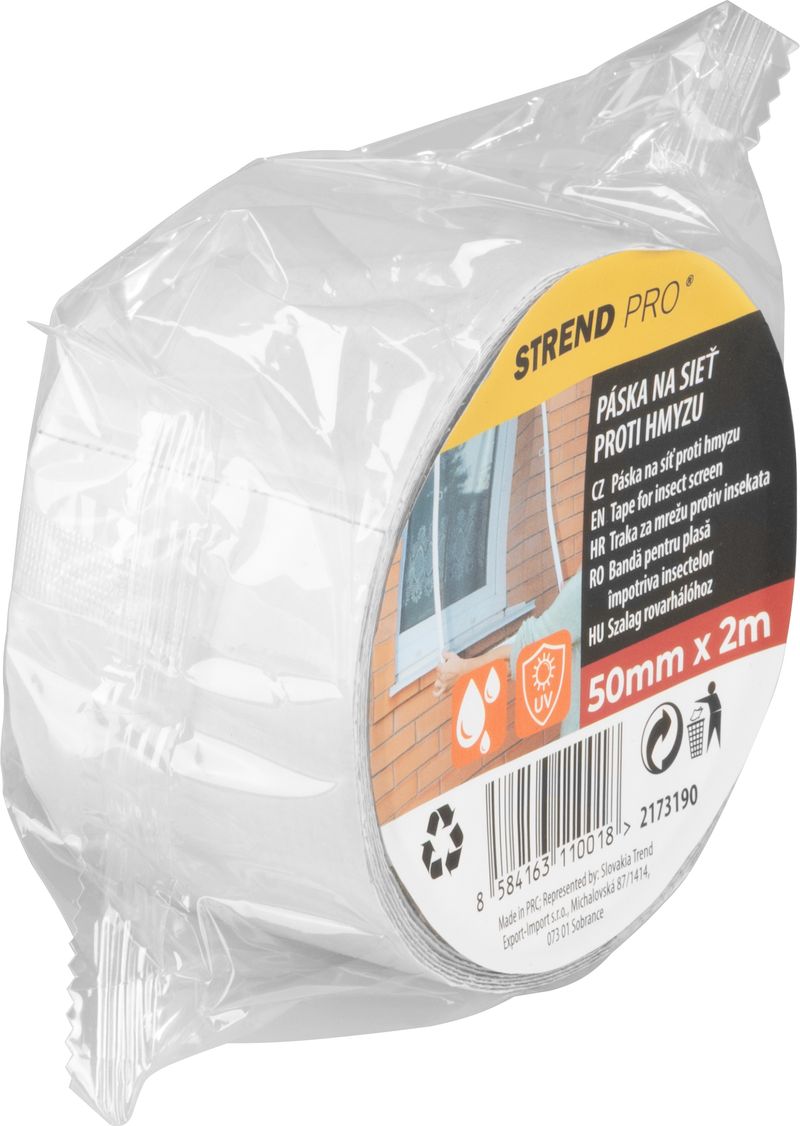 Bandă autoadezivă reparație plasă insecte Strend Pro 50 mm x 2 m, gri