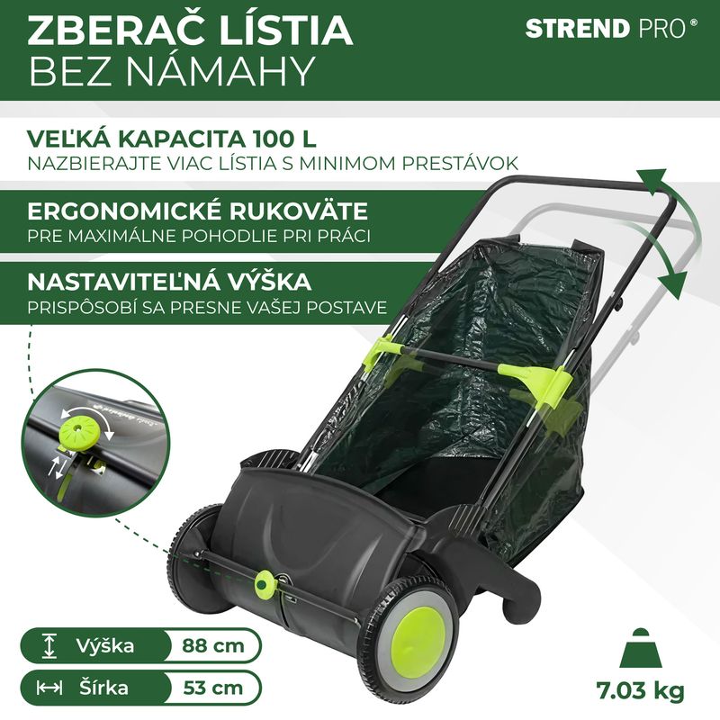 Zberač lístia Strend Pro, 100L