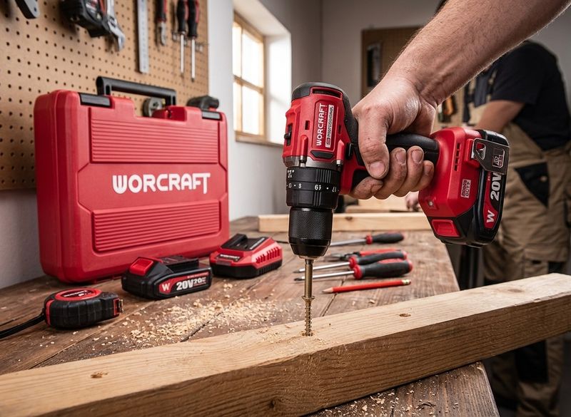 Masina de gaurit si insurubat cu percutie Worcraft 20V 60Nm, 2x 2Ah