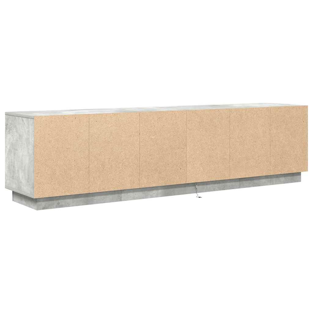 Dulap TV cu lumini LED Gri beton 193,5x41x50 cm GartenMobel Dekor
