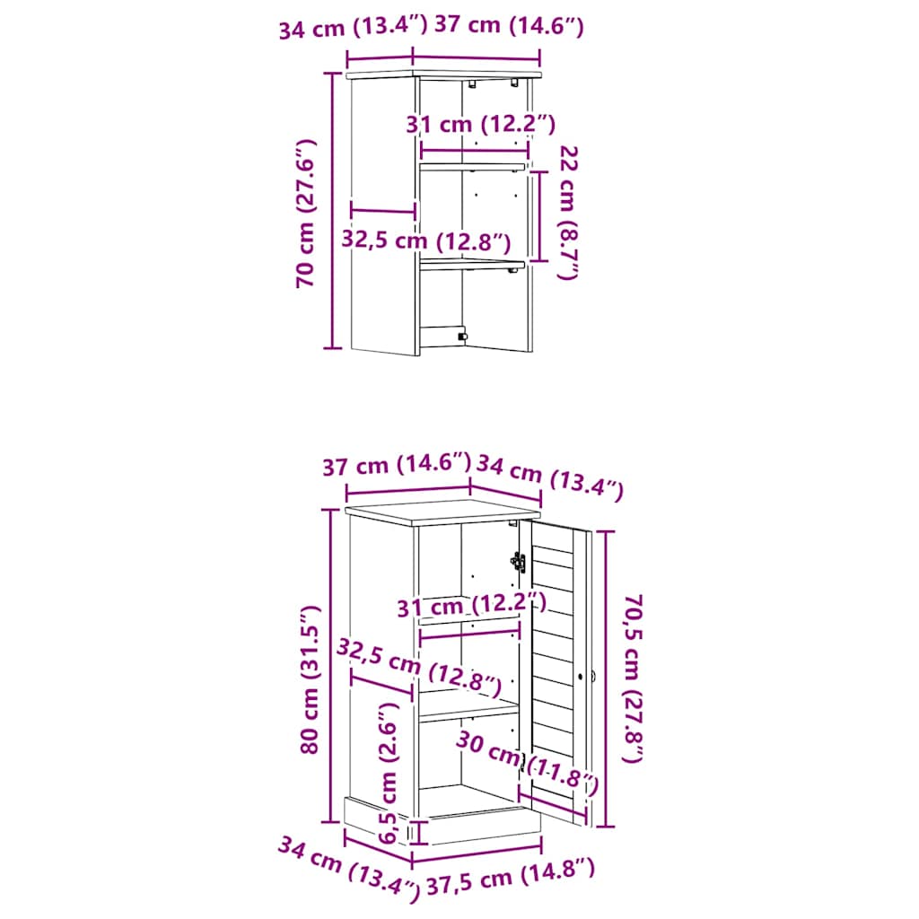 Set de mobilier pentru baie VIGO 2 pcs Maro și Maro Miere GartenMobel Dekor